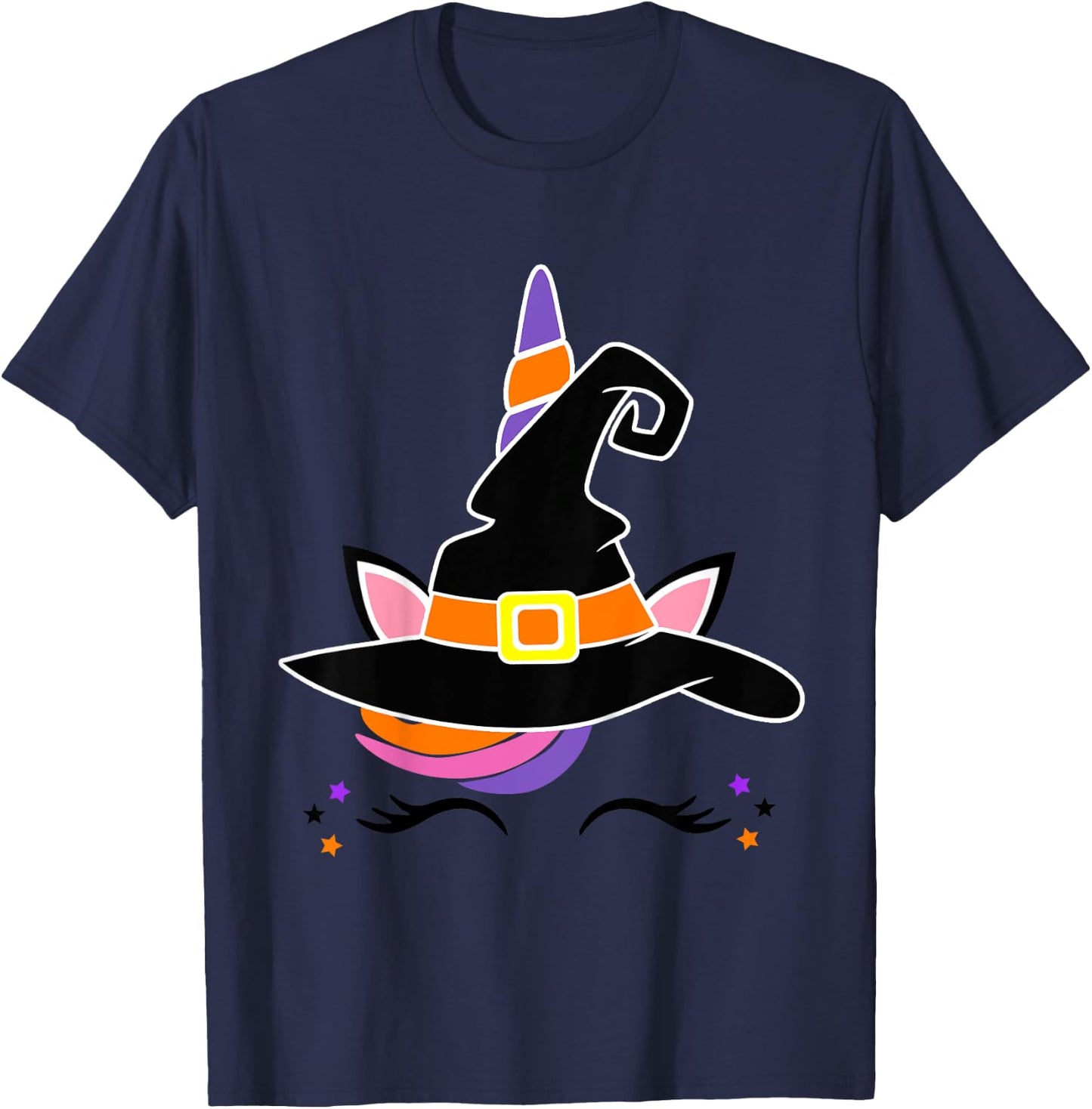 Kids Girls Unicorn Witch Baby and Toddler Halloween Witchy T-Shirt - T-Shirt | Navy
