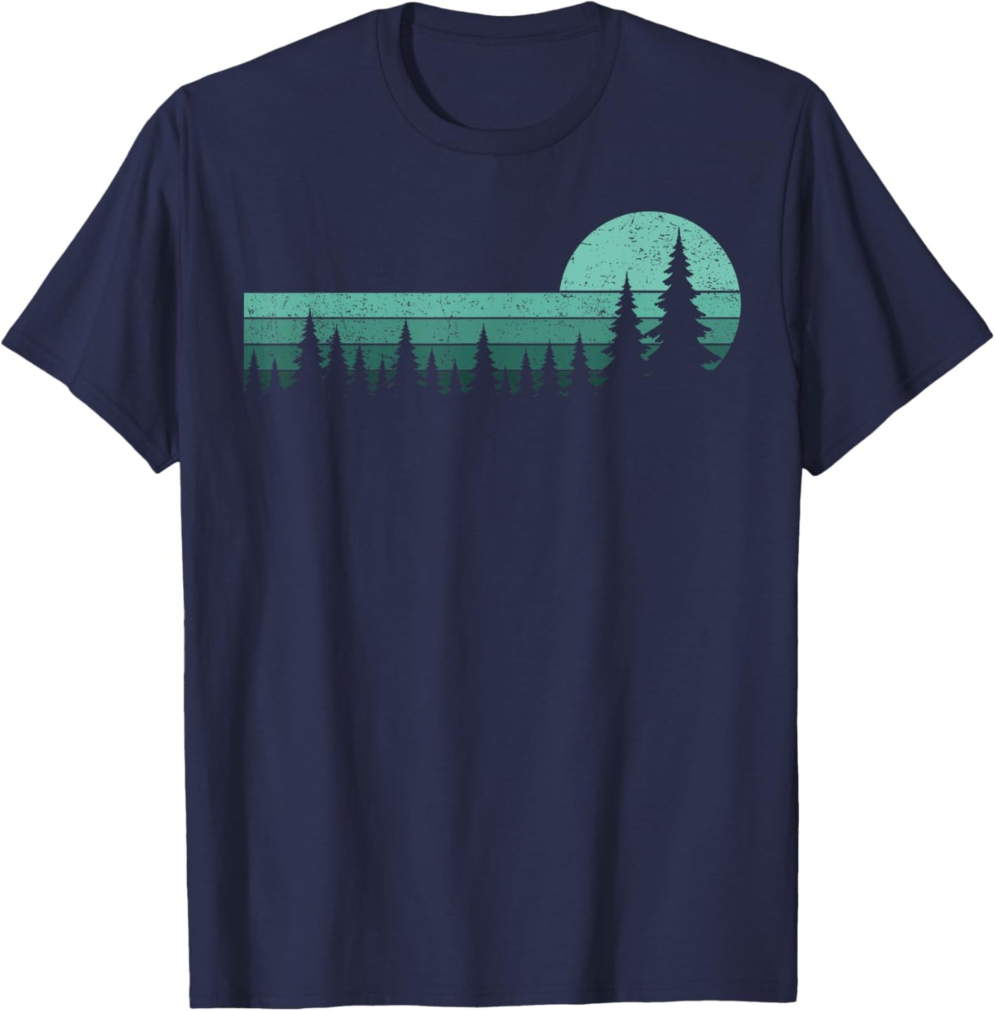 Trees Wildlife Nature Vintage Forest Woman Girl T-Shirt - T-Shirt | Navy