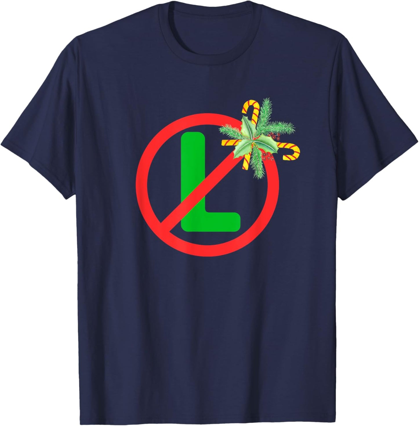 Noel Sign No "L" Funny Pun Humorous Prohibition Christmas T-Shirt - T-Shirt | Navy