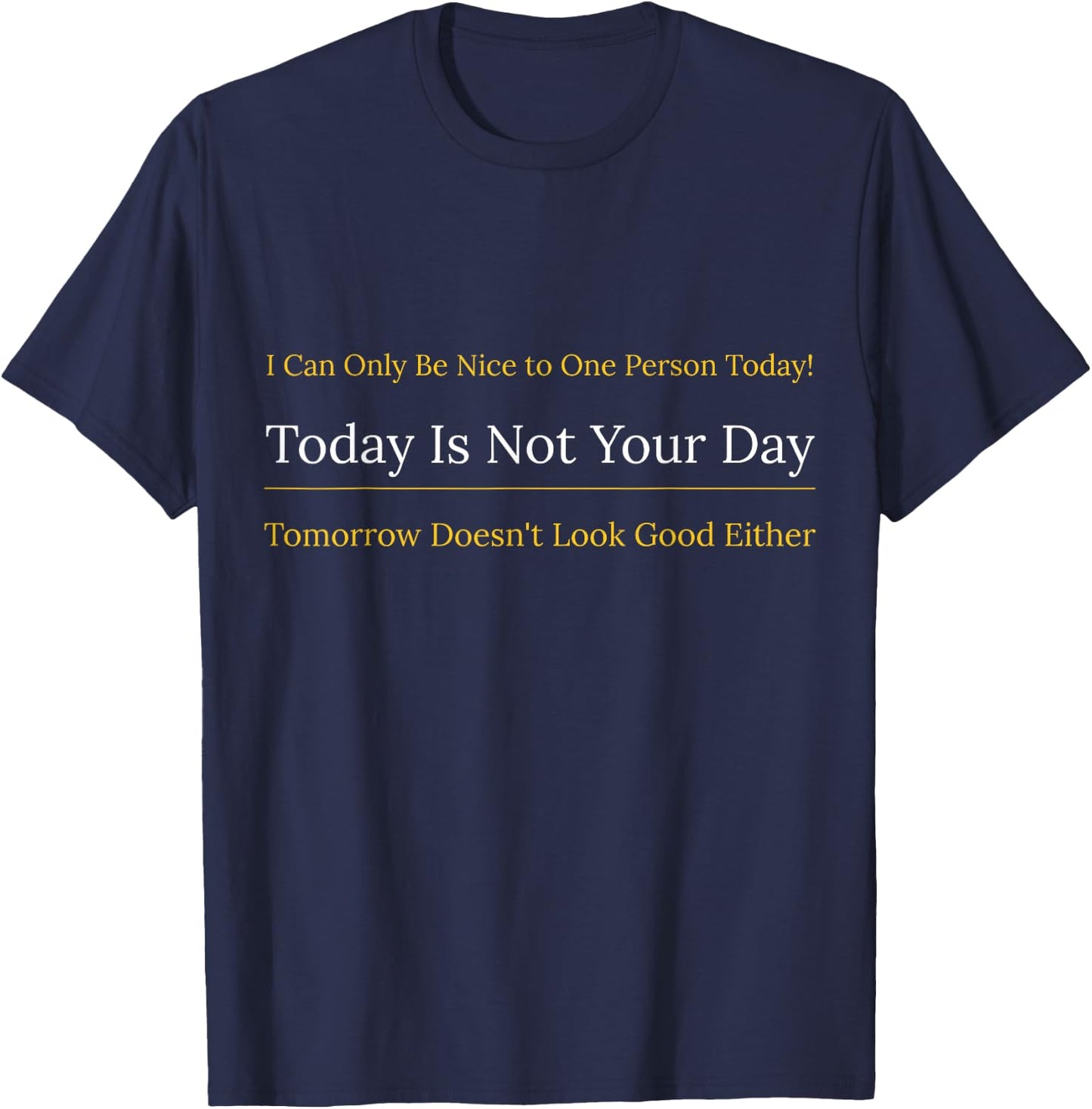 I Can Only Be Nice to One Person and Today is Not Your Day T-Shirt - T-Shirt | Navy