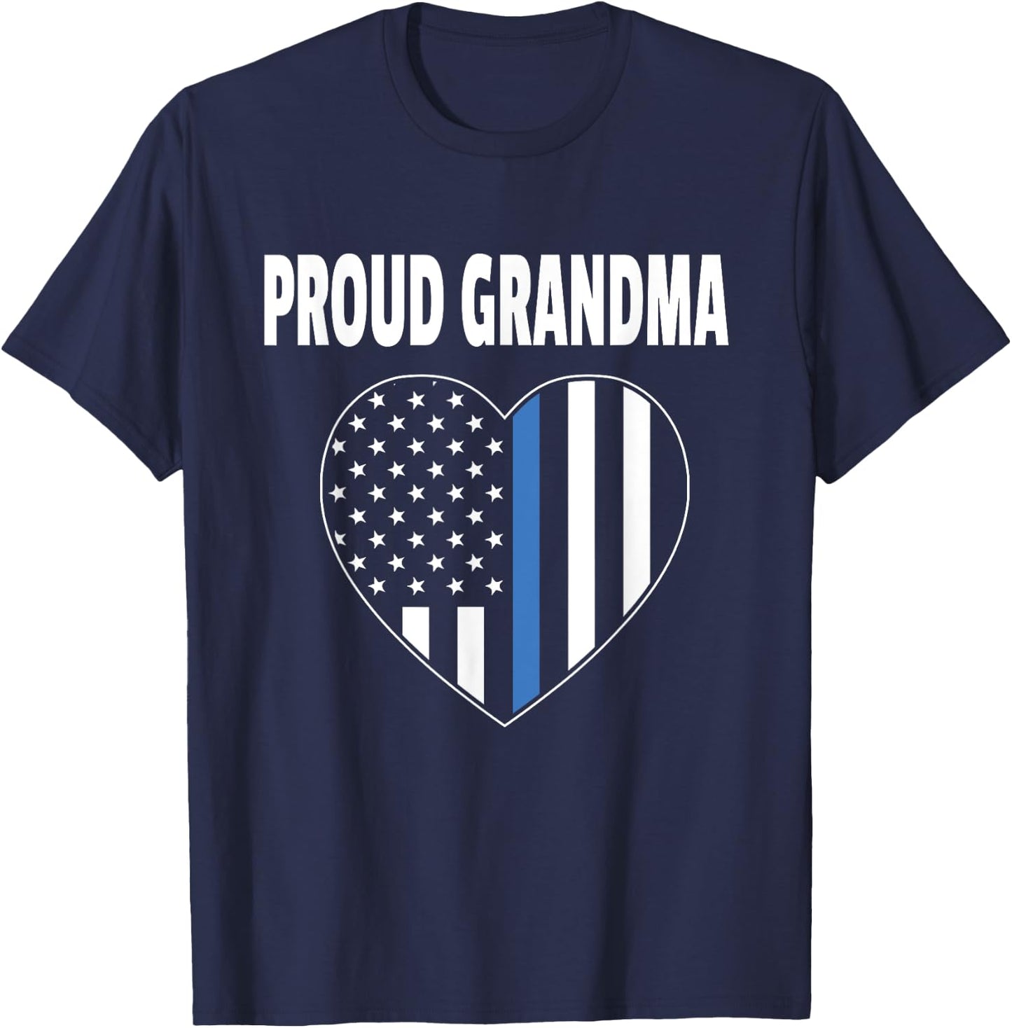 Proud Grandma of Police Officer - Law Enforcement Support T-Shirt - T-Shirt | Navy