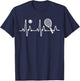 Tennis Heartbeat Shirt Best Tennis Gift Players Fans T-Shirt - T-Shirt | Navy