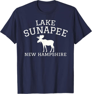 Lake Sunapee NH Moose T-Shirt - T-Shirt | Navy