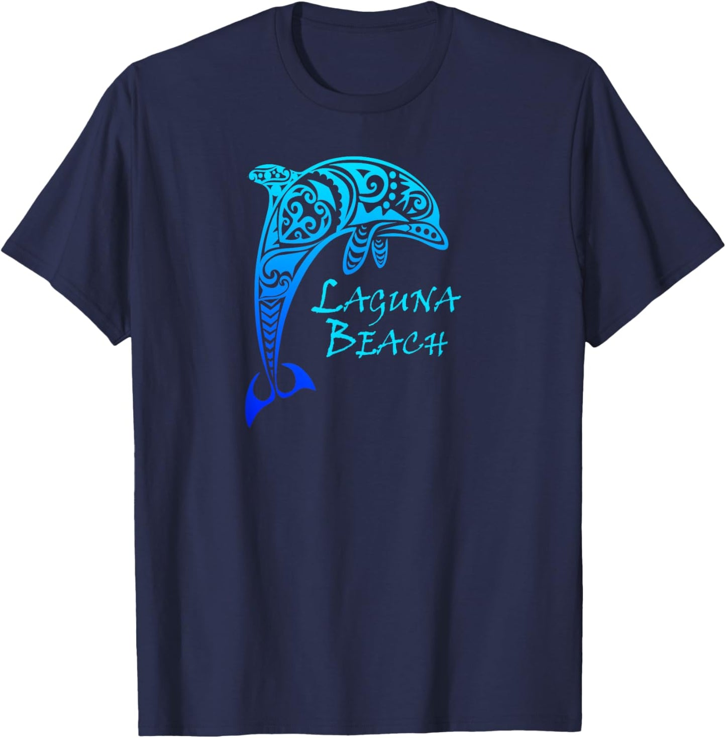 Laguna Beach, California Vintage Retro Tribal Dolphin Women Kids T-Shirt - T-Shirt | Navy