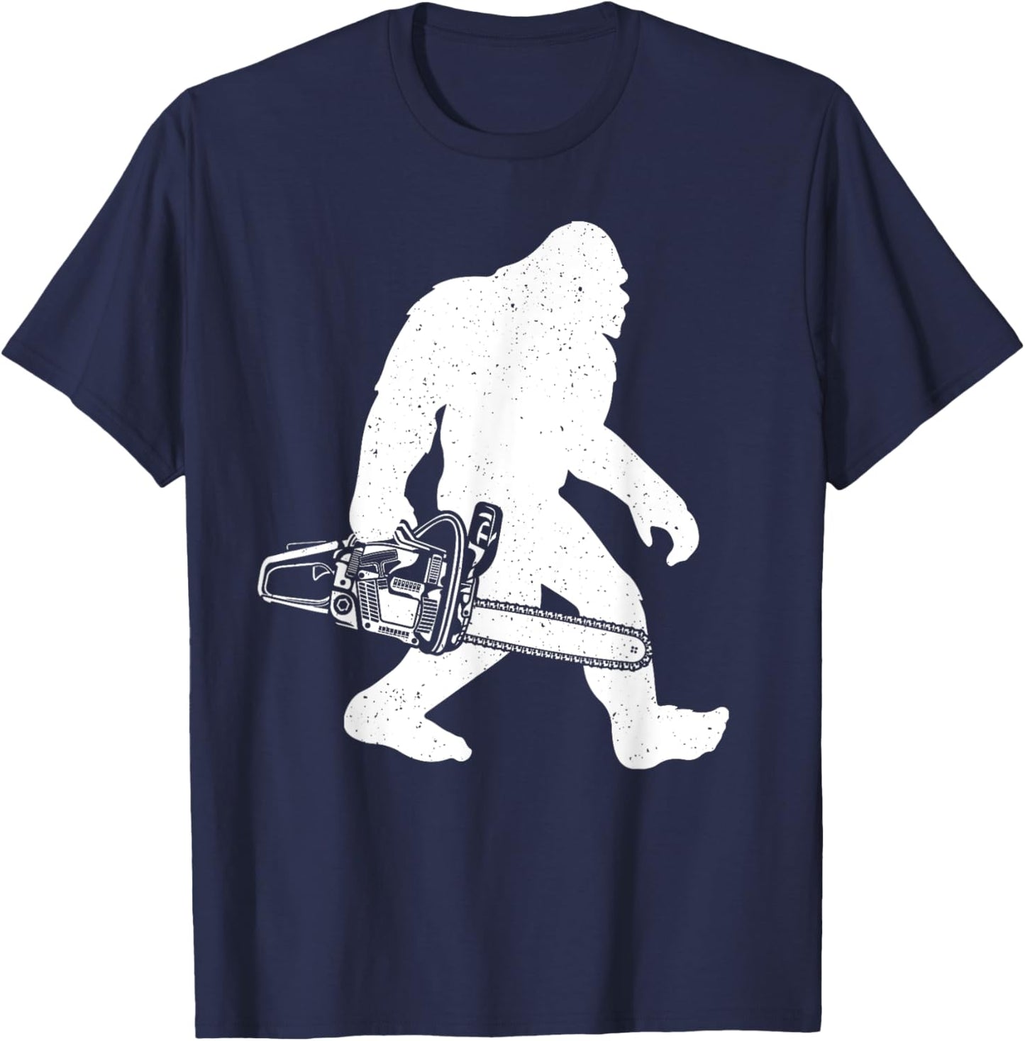 Cool Lumberjack Art Women Bigfoot Sasquatch Chainsaw T-Shirt - T-Shirt | Navy