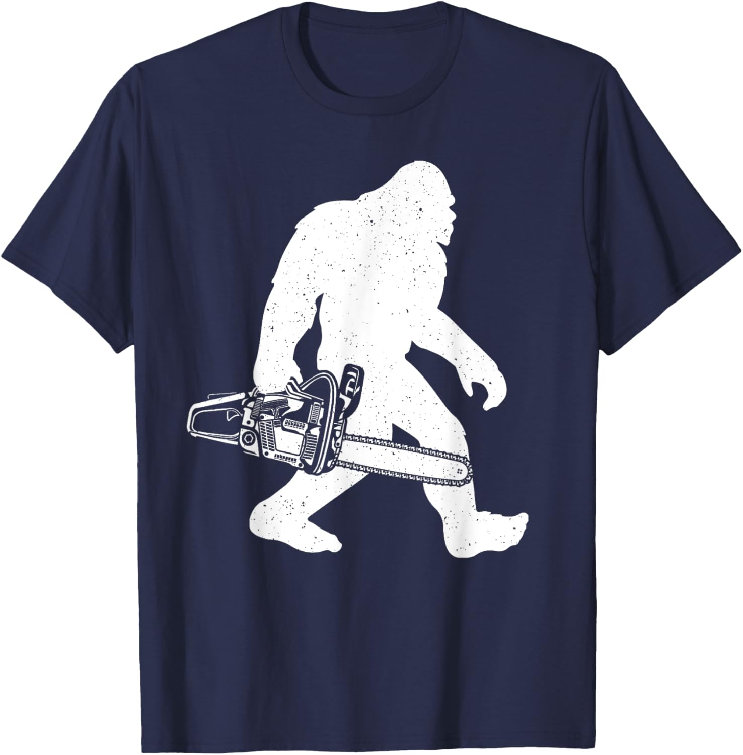 Cool Lumberjack Art Women Bigfoot Sasquatch Chainsaw T-Shirt - T-Shirt | Navy
