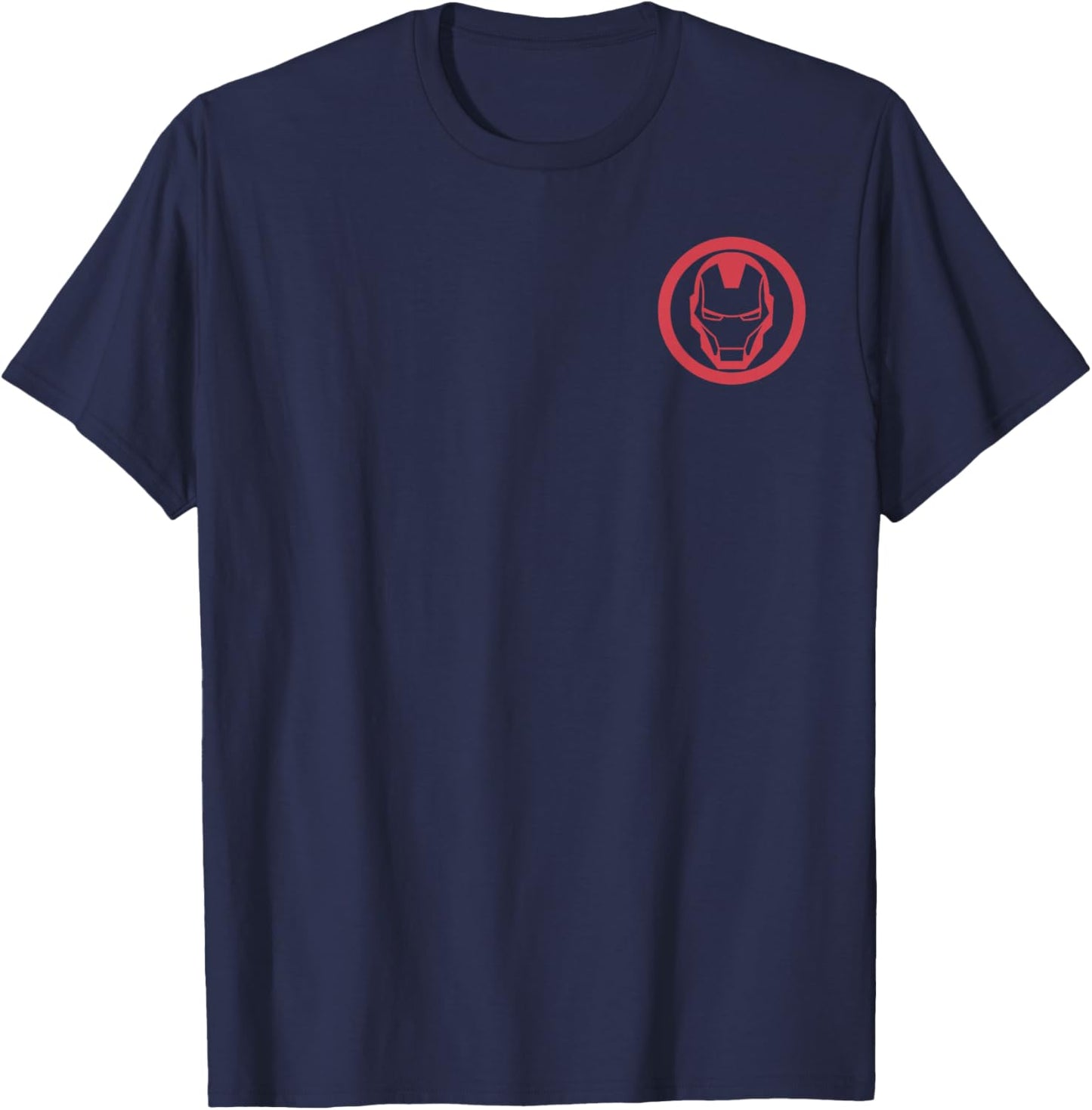 Marvel Iron Man Big Face Circle Pocket Logo T-Shirt - T-Shirt | Navy
