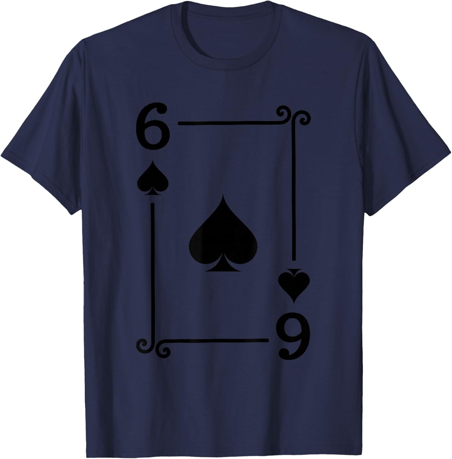 Playing Cards Costume - 6 Spades Card - Six Card T-Shirt - T-Shirt | Navy