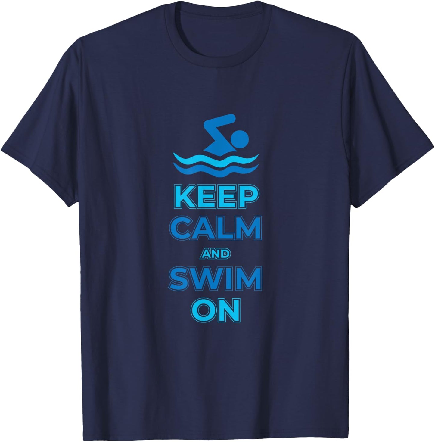 Keep calm and swim on design T-Shirt - T-Shirt | Navy