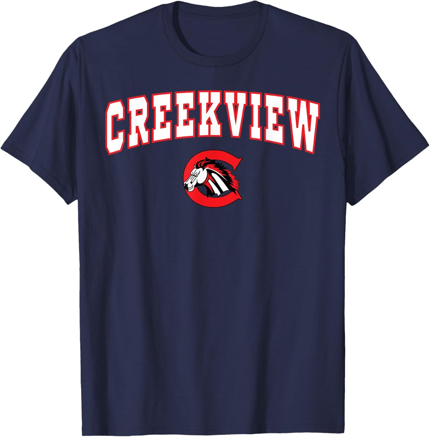 Creekview High School Mustangs C2 T-Shirt - T-Shirt | Navy
