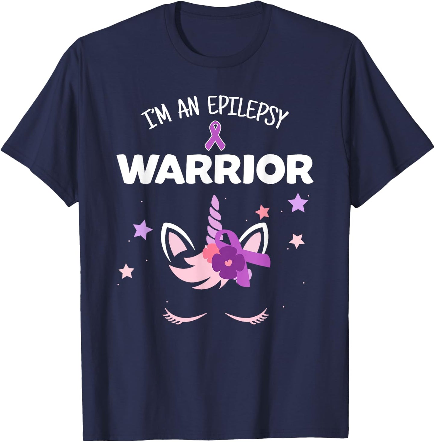 Unicorn Epilepsy Warrior, Epilepsy Awareness T-Shirt - T-Shirt | Navy