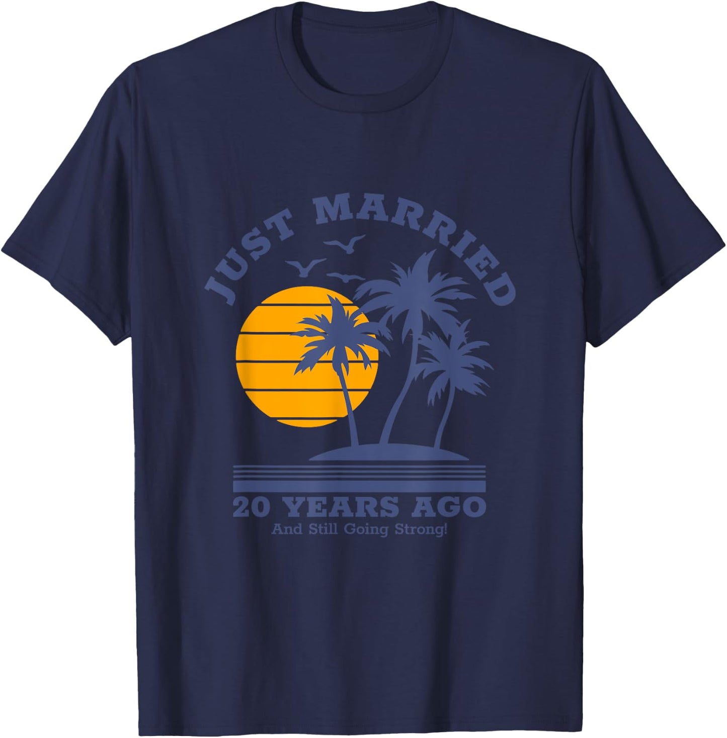 Romantic Matching Couples - 20th Wedding Anniversary T-Shirt - T-Shirt | Navy