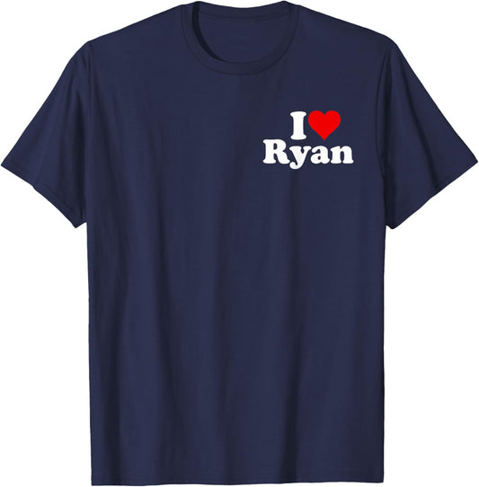 I Love Heart Ryan T-Shirt - T-Shirt | Navy