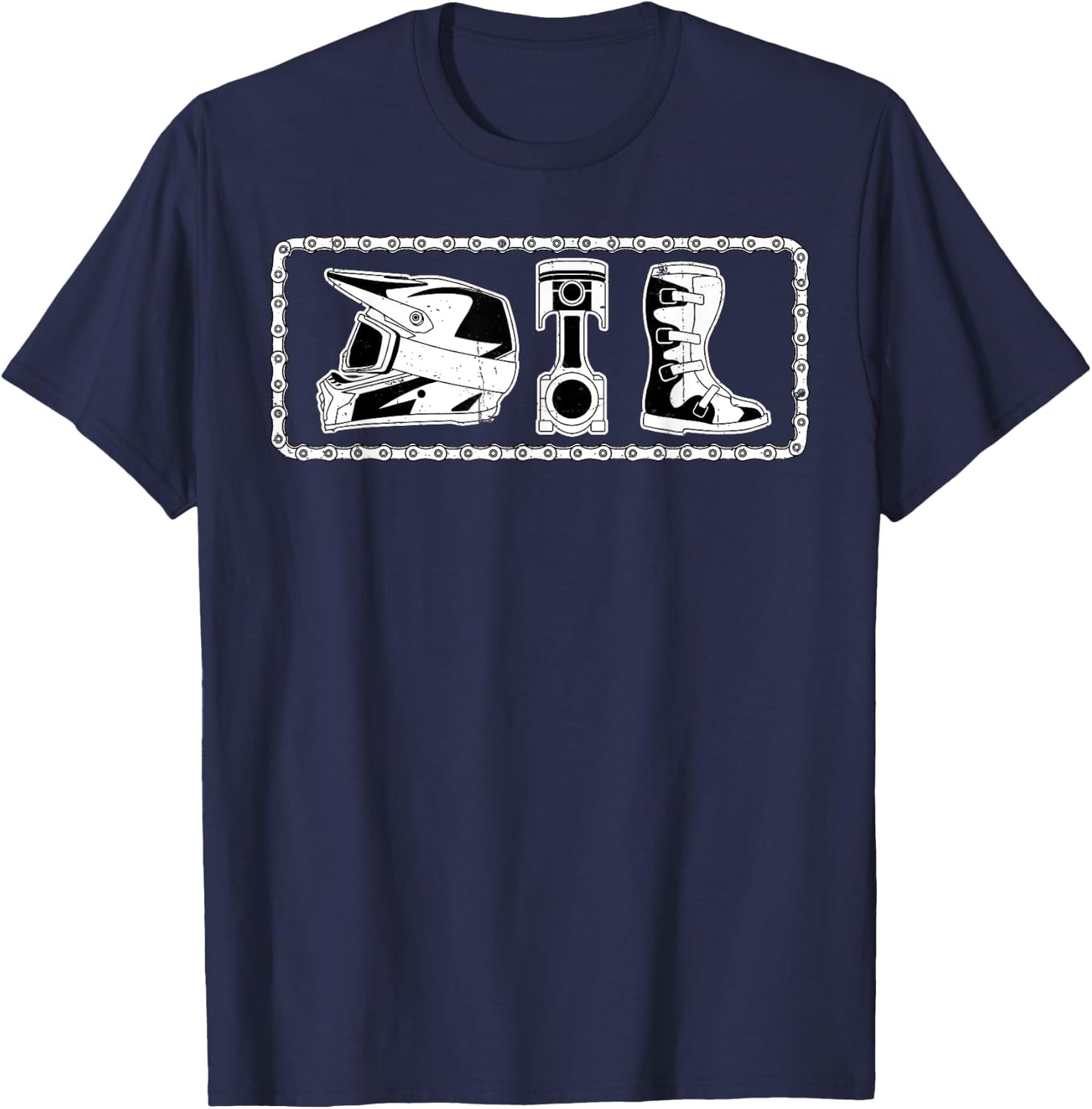 Dirt Bike Gear Motorcycle Rider Motocross Off-Road Biker T-Shirt - T-Shirt | Navy