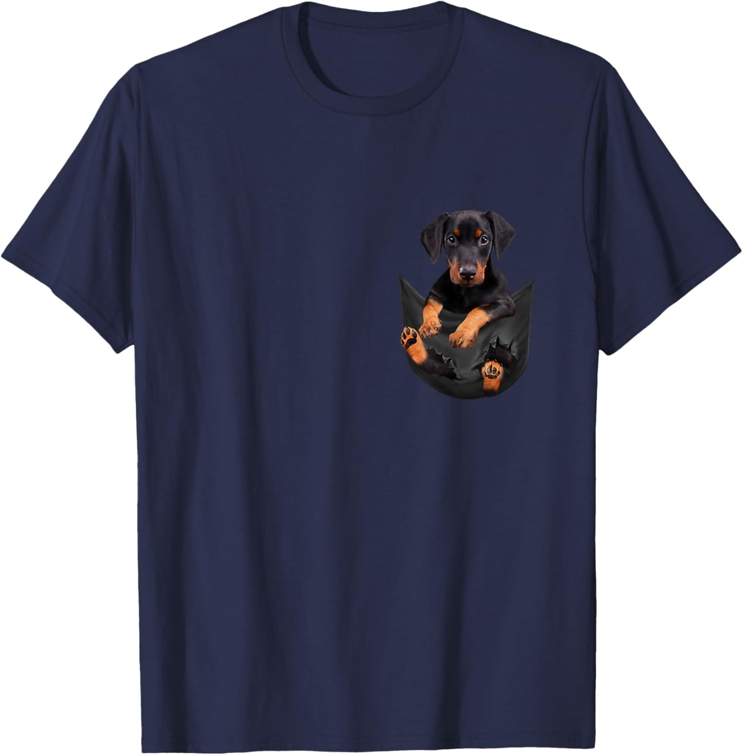 Dog Lover Gifts Doberman in Bag T-Shirt - T-Shirt | Navy