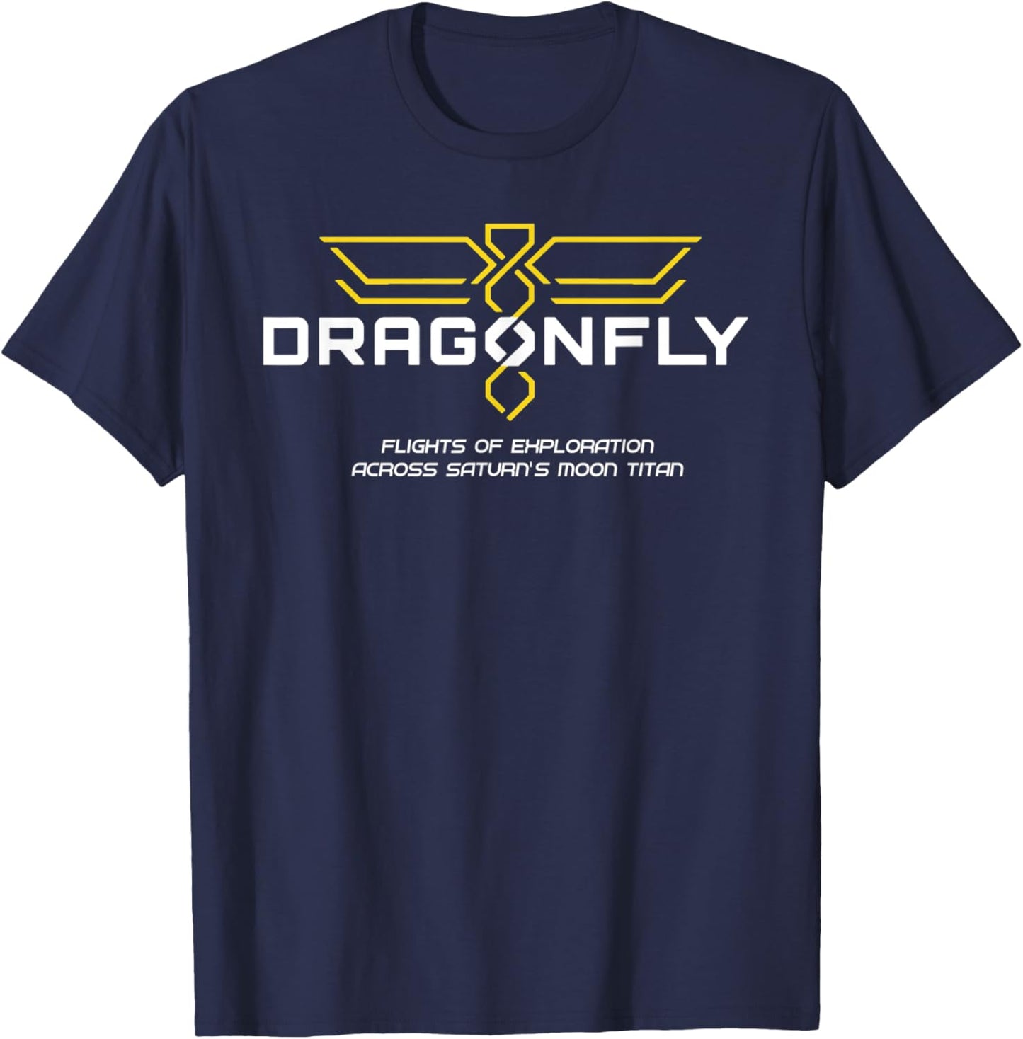 Dragonfly mission logo (white) T-Shirt - T-Shirt | Navy