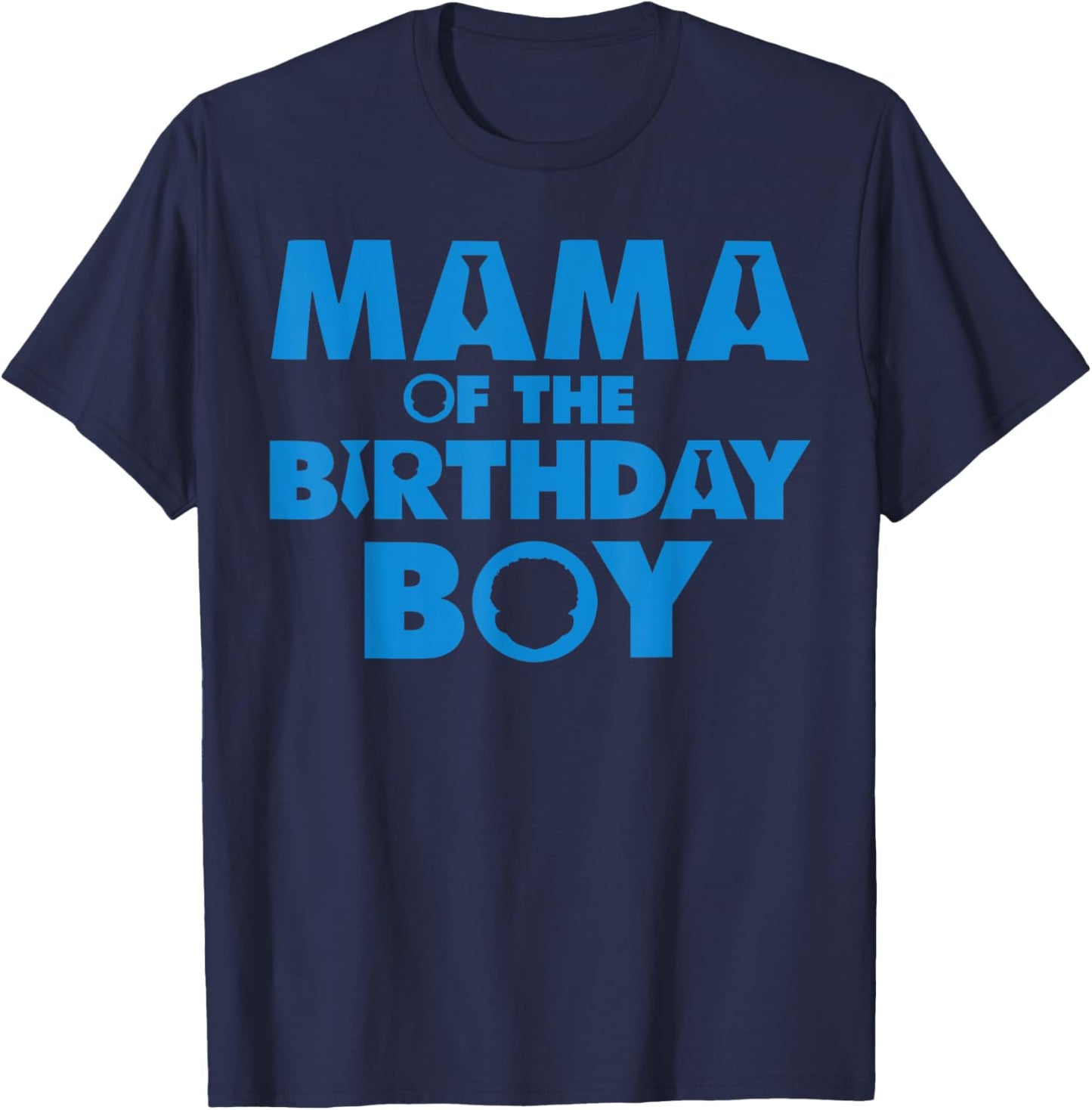 Mama Of The Birthday Boy Afro Boss Baby Family Bday Party T-Shirt - T-Shirt | Navy