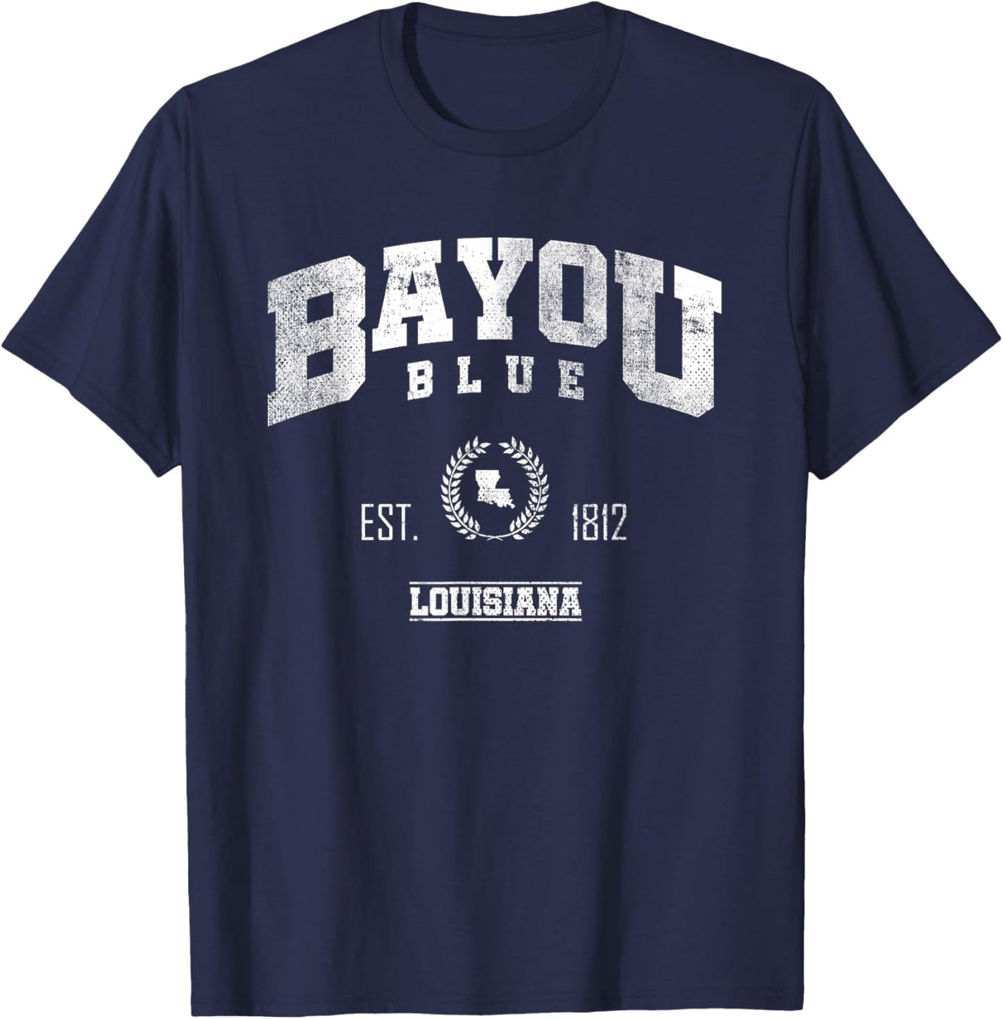 Bayou Blue LA | Louisiana | Vintage Throwback T-Shirt - T-Shirt | Navy