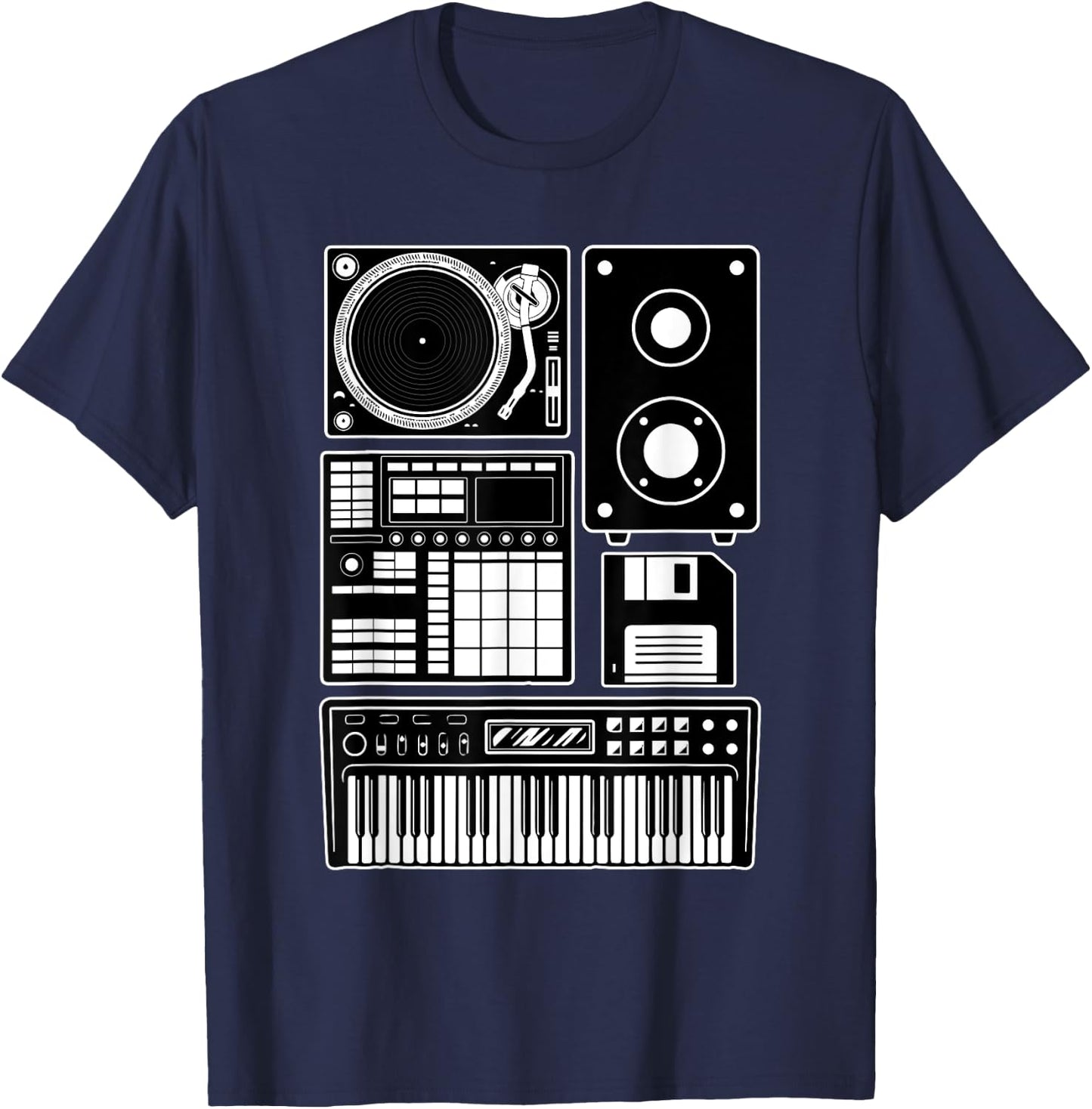 Funny Old School Hip Hop Rapper Beat Maker Rap Music T-Shirt - T-Shirt | Navy