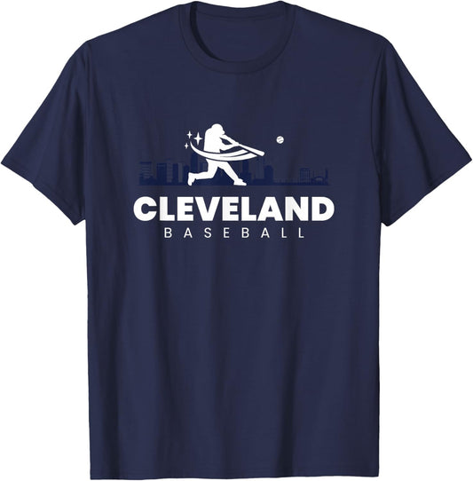 Cleveland Baseball Vintage Minimalist Retro Baseball Lover T-Shirt - T-Shirt | Navy
