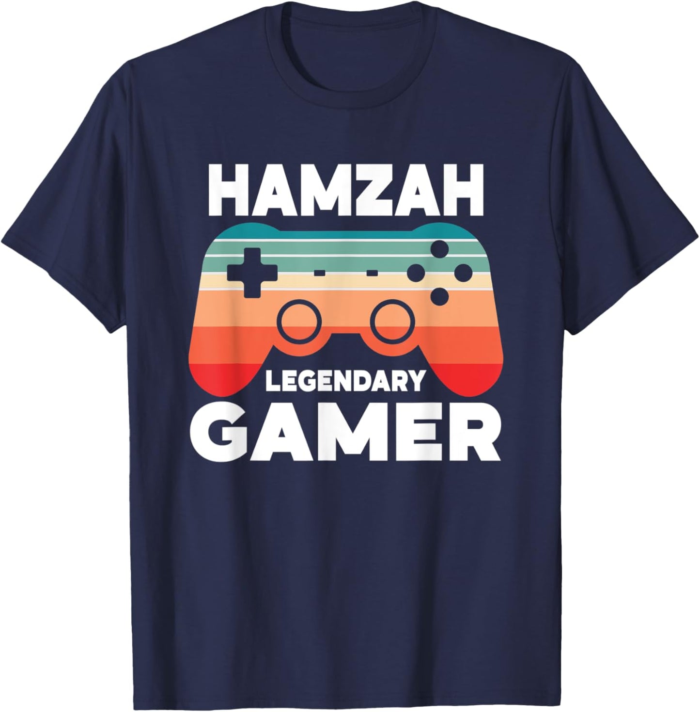 Hamzah Legendary Gamer Funny Personalized Hamzah Gamer T-Shirt - T-Shirt | Navy