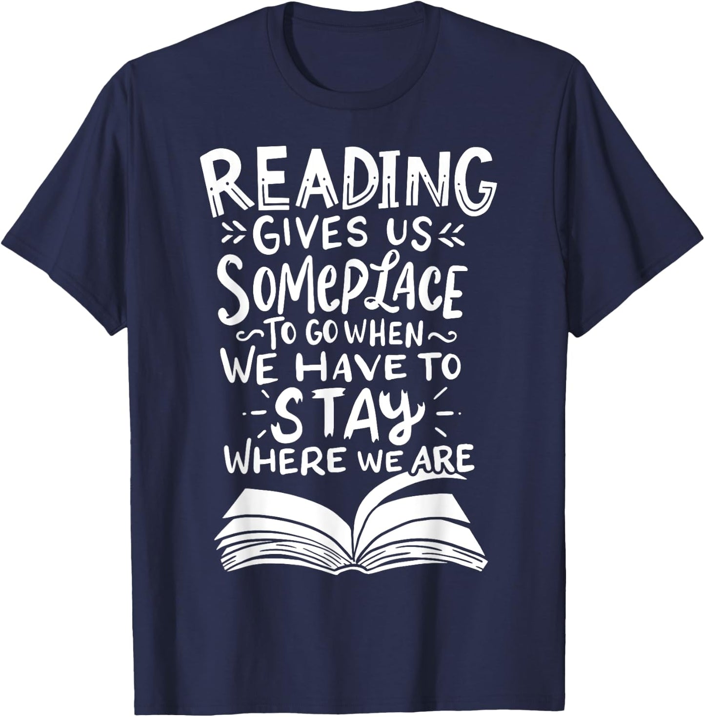 Reading Reader Book Lover Literature Library Month Gift T-Shirt - T-Shirt | Navy