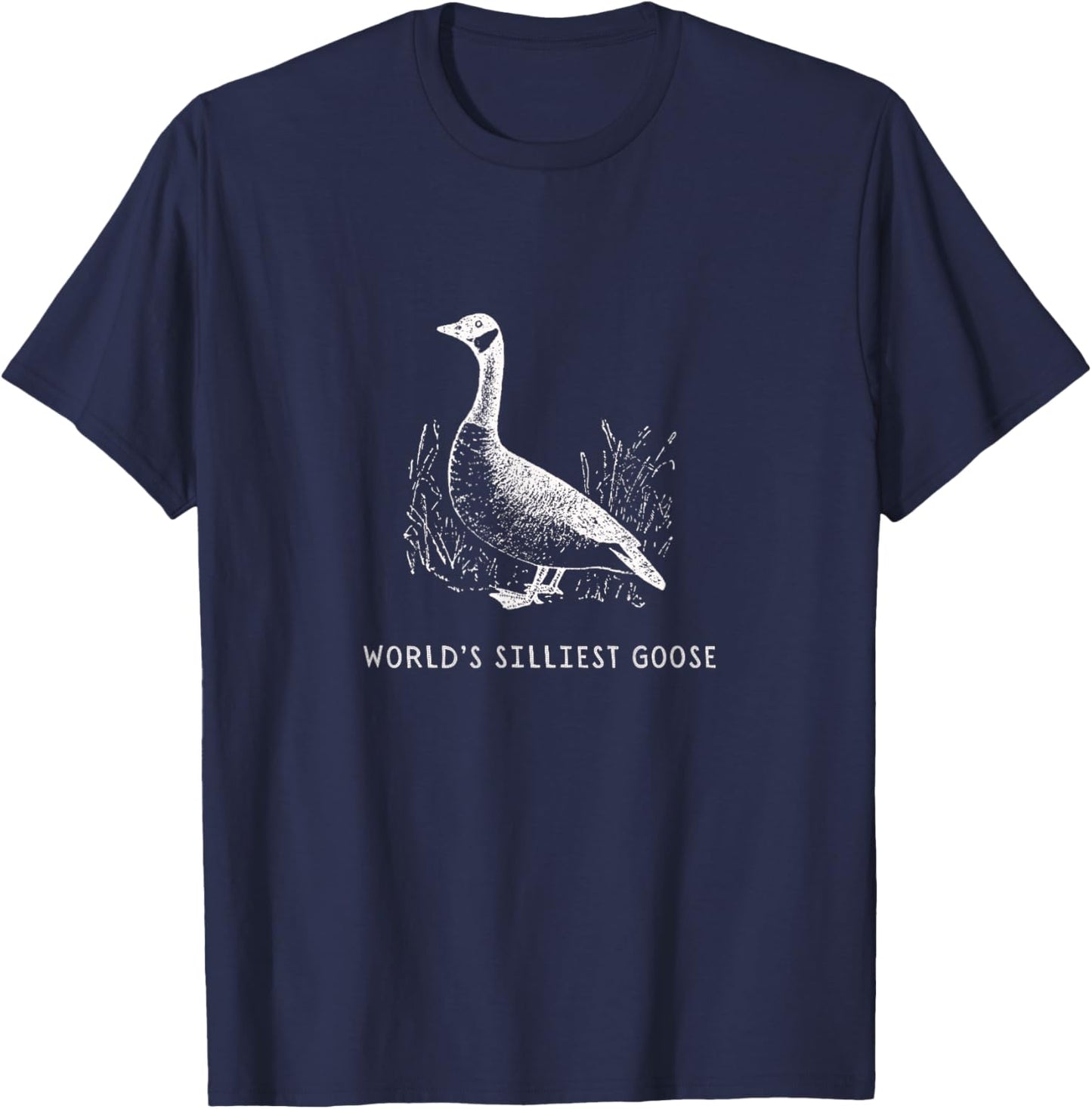 Funny World's Silliest Goose Vintage T-Shirt - T-Shirt | Navy