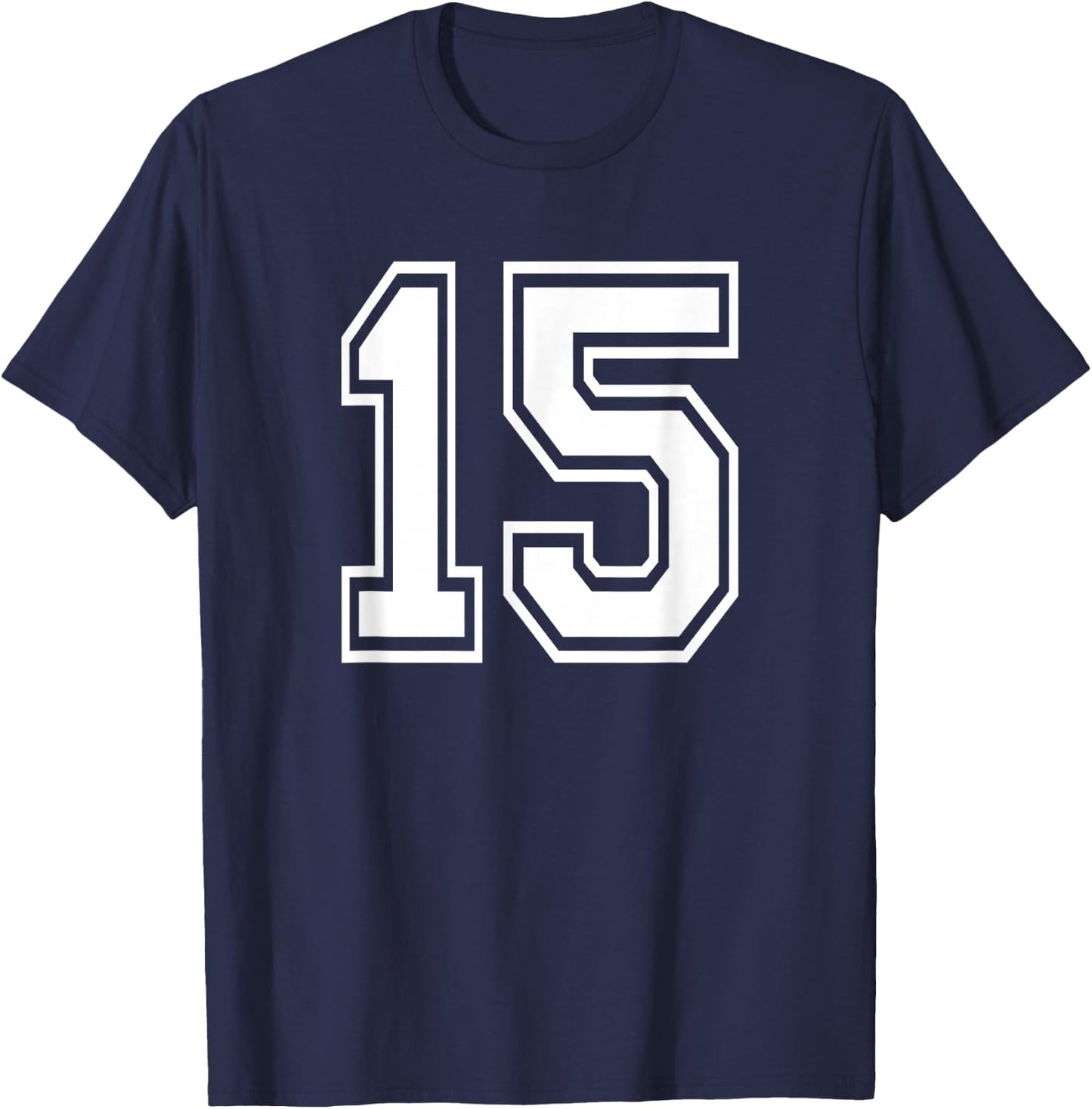 Number 15 Birthday Gift Sports Player Team Numbered Jersey T-Shirt - T-Shirt | Navy