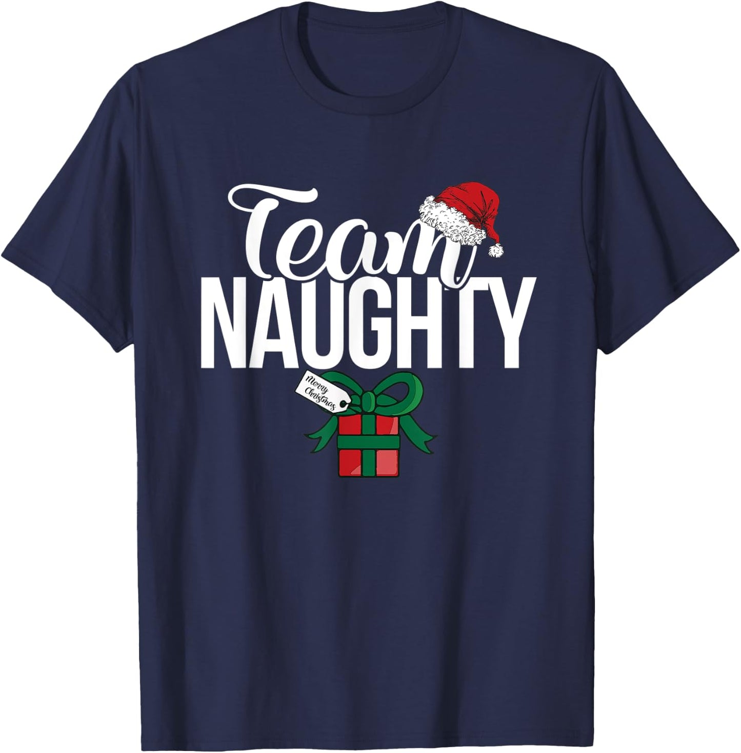 Team Naughty Couple Matching Team Nice T-Shirt - T-Shirt | Navy
