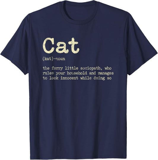 Cat The Furry Little Sociopath Who Rules Your Household Women T-Shirt - T-Shirt | Navy