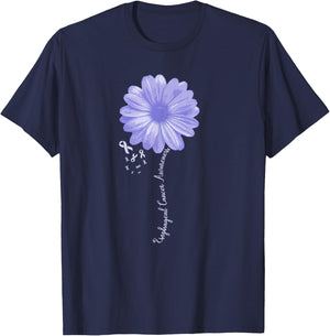 Esophageal Cancer Awareness Warrior Pretty Gift T-Shirt - T-Shirt | Navy