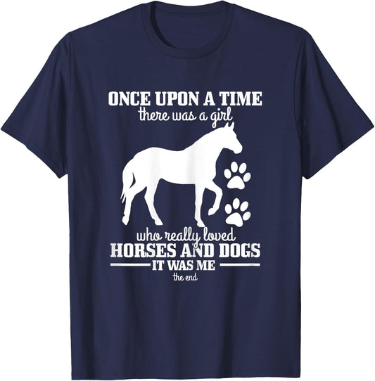 Horses & Dogs Funny Horse Girl Gift T-Shirt - T-Shirt | Navy