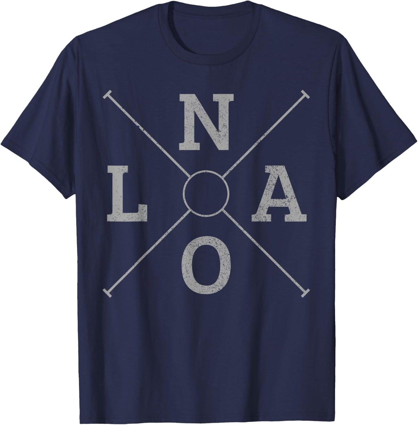 Nola X New Orleans Vintage Mardi Gras Souvenir Gift T-Shirt - T-Shirt | Navy