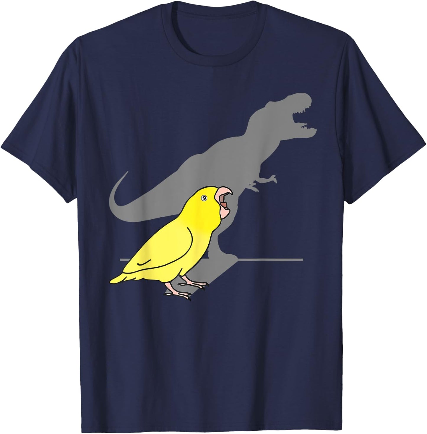 Cute Dinosaur parrot, Funny Bird, T-rex yellow parrotlet T-Shirt - T-Shirt | Navy