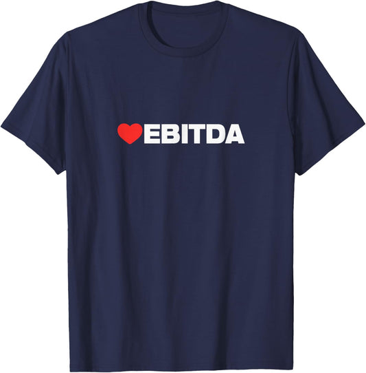 LOVE EBITDA, Minimalist Aesthetic, Like Heart EBITDA T-Shirt - T-Shirt | Navy