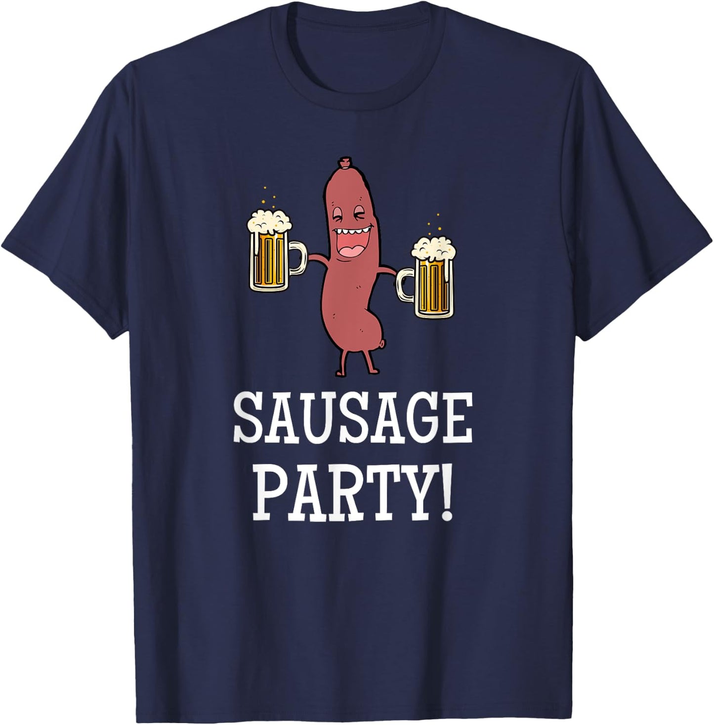 Sausage Party Funny Oktoberfest Beer Party Sausage Festival T-Shirt - T-Shirt | Navy
