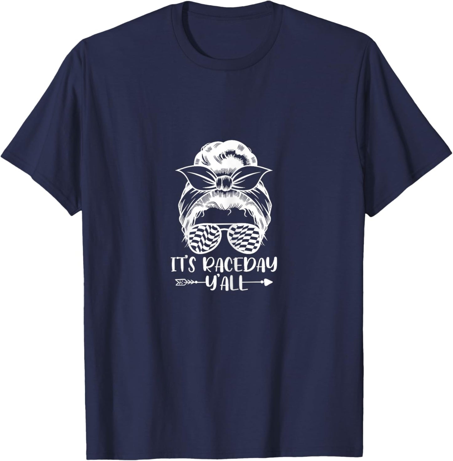 It's Race Day Y'All Dirt Track Racing Woman Girl T-Shirt - T-Shirt | Navy
