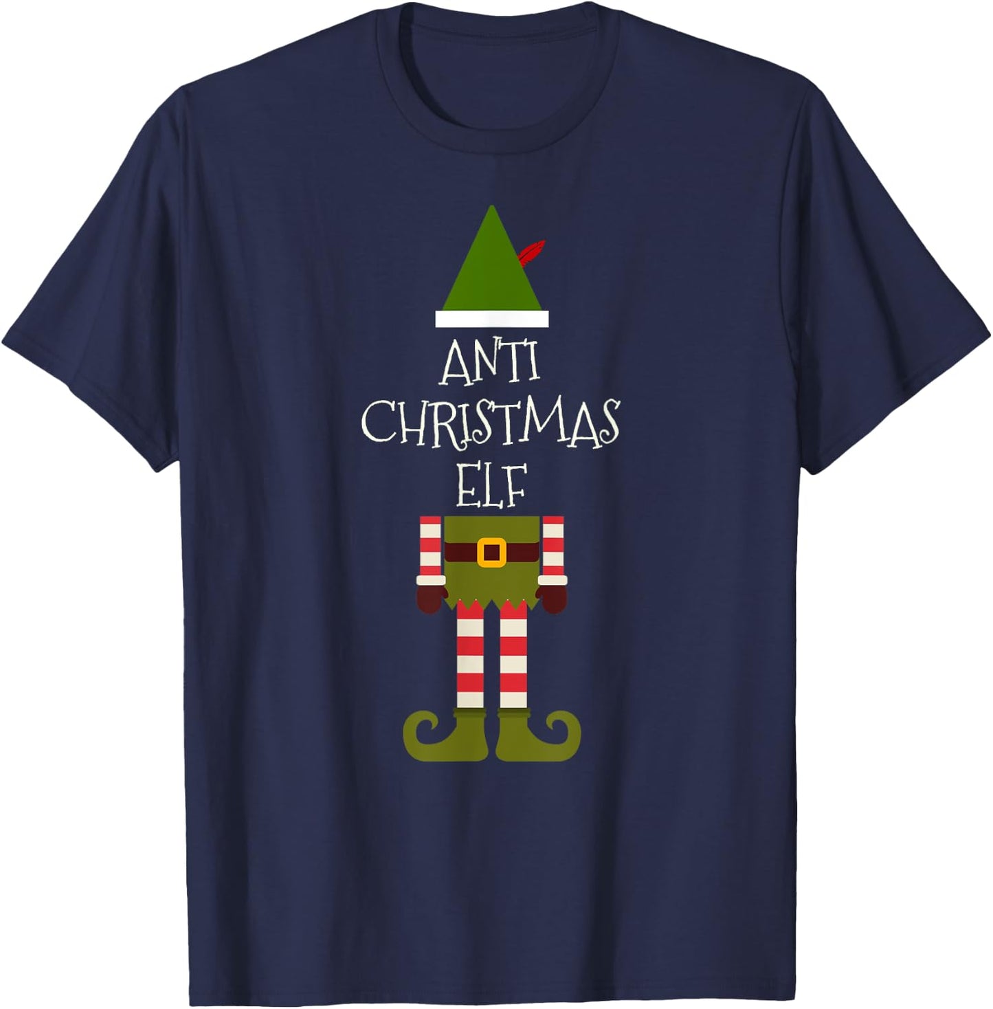 Anti Christmas Elf - I Hate Christmas Xmas Sucks T-Shirt - T-Shirt | Navy