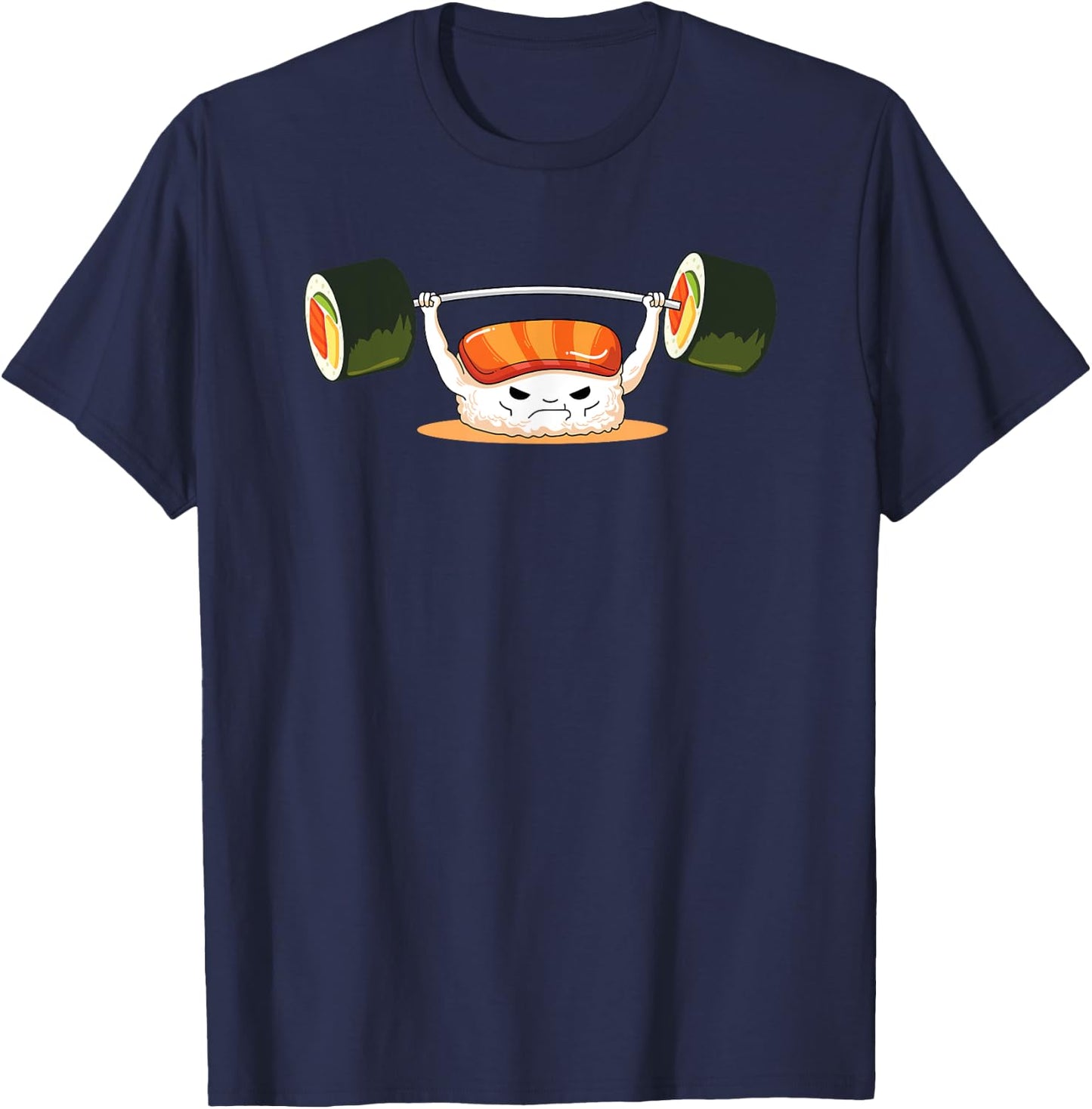 Funny Sushi Weight Lifting I Love Sushi Rolls Gym Fitness T-Shirt - T-Shirt | Navy