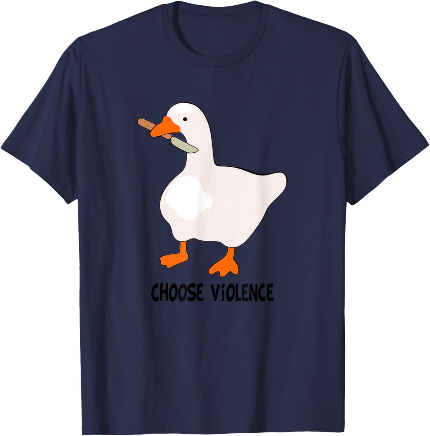 I Choose Violence Today Goose And Sarcasm Funny Goose Love T-Shirt - T-Shirt | Navy