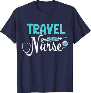 Proud Travel Nurse Shirt Cool Mother of Nurse T-Shirt - T-Shirt | Navy