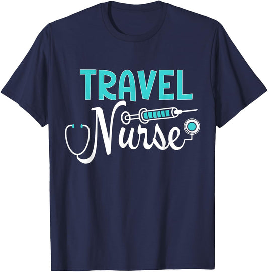 Proud Travel Nurse Shirt Cool Mother of Nurse T-Shirt - T-Shirt | Navy