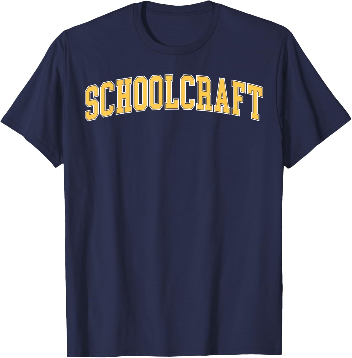 Retro Personalized Schoolcraft Name Vintage Arch Men Women T-Shirt - T-Shirt | Navy