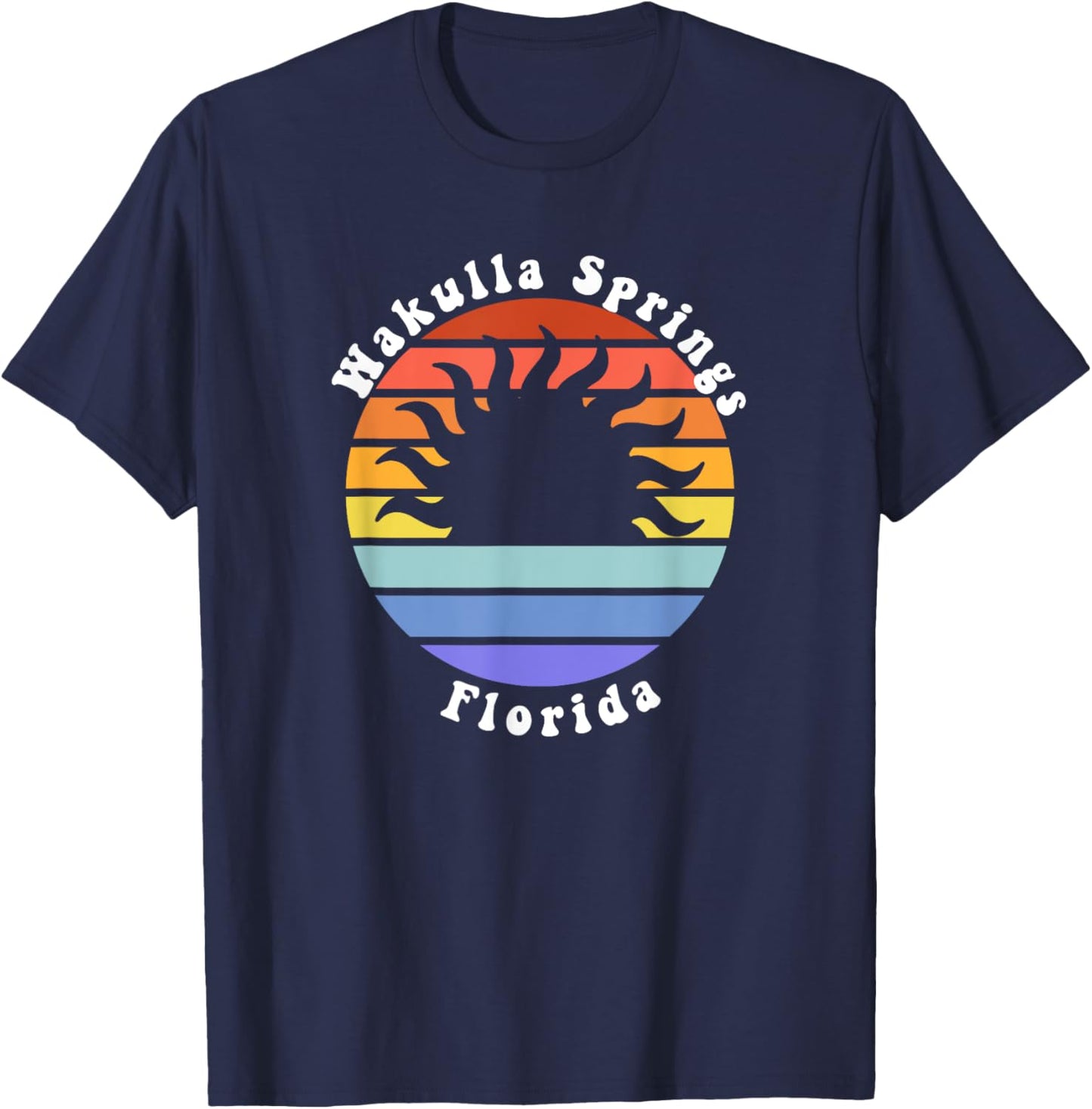 Wakulla Springs Florida FL Sunset Souvenir Vacation T-Shirt - T-Shirt | Navy