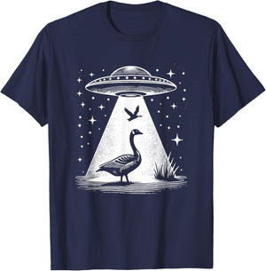 Goose Dad Mom Lover - Funny Alien UFO T-Shirt - T-Shirt | Navy