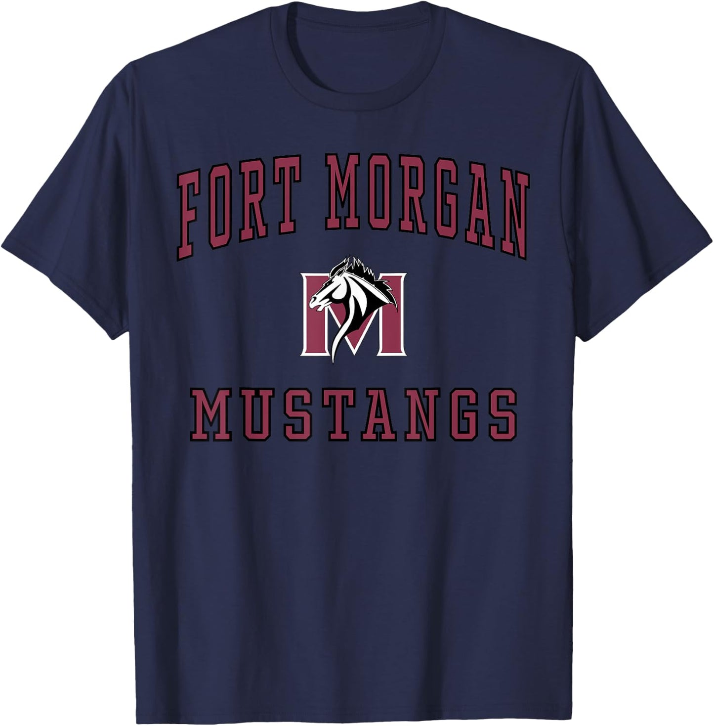 Fort Morgan High School Mustangs C1 T-Shirt - T-Shirt | Navy