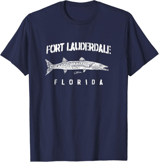 JCombs: Fort Lauderdale, FL, Great Barracuda T-Shirt - T-Shirt | Navy