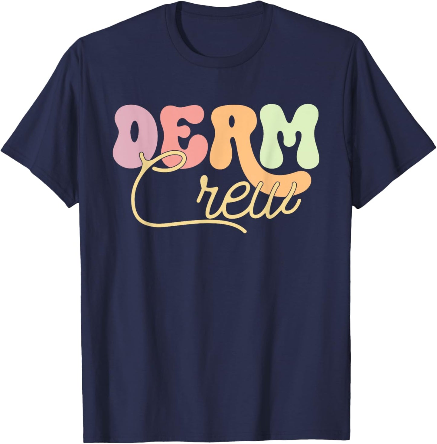 Derm Crew Dermatologist Dermatology Squad Retro T-Shirt - T-Shirt | Navy