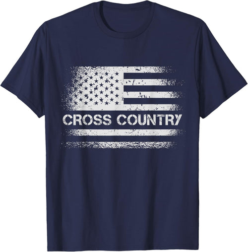 USA Flag Cross Country - American US Cross Country Running Women Girls Kids Men