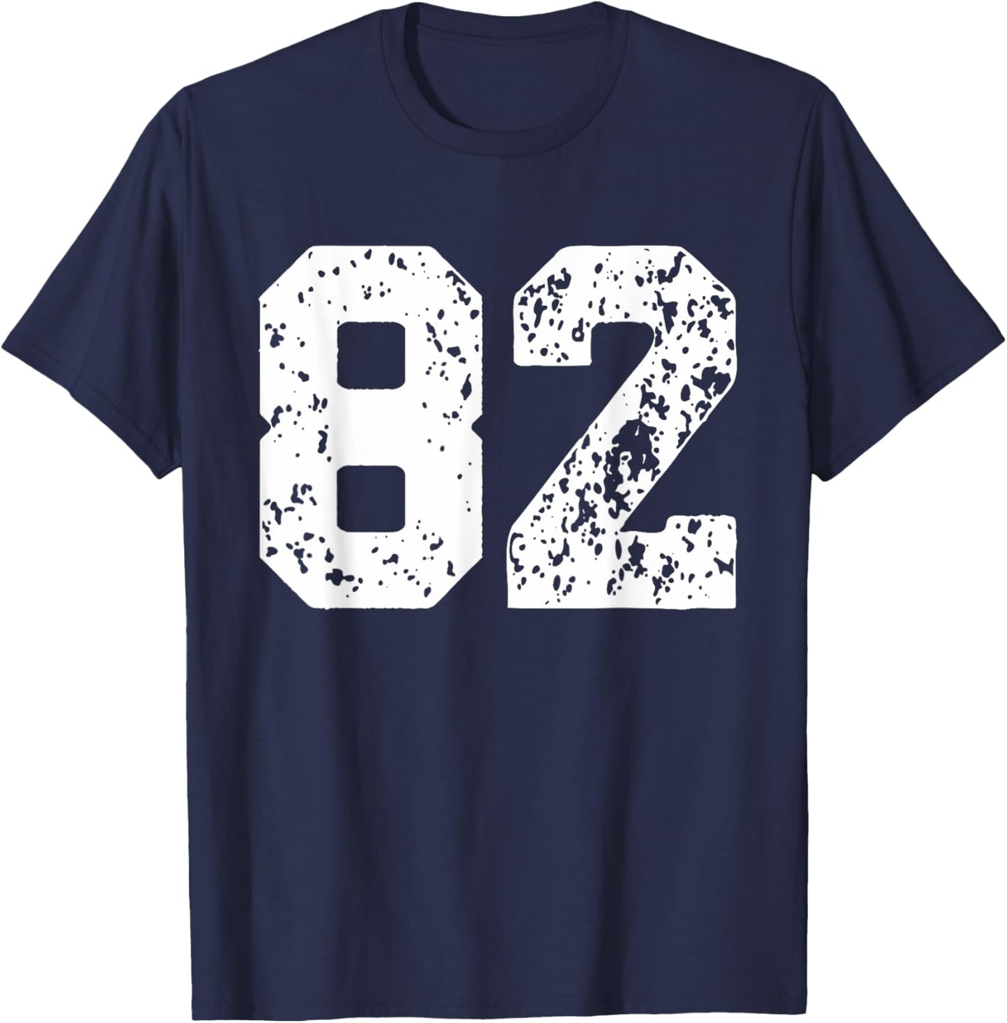Number 82 White Best Classic College Style Birthday Funny T-Shirt - T-Shirt | Navy